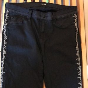 Hudson Jeans Black Ankle & Cropped with Silver Fringe